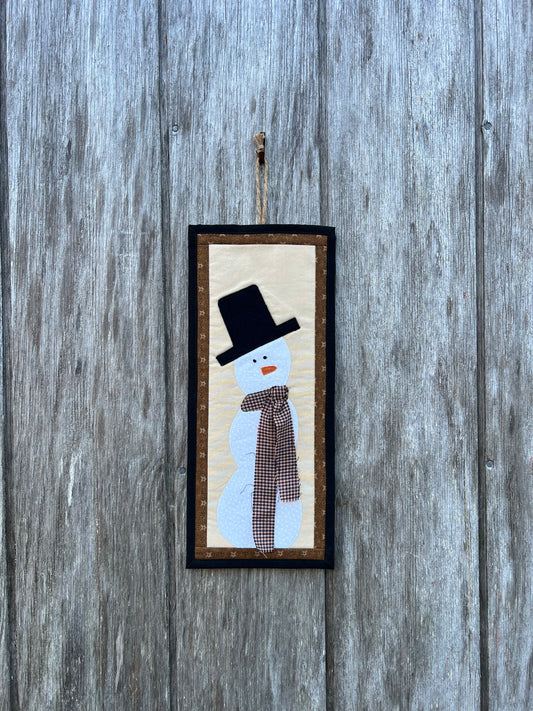 Mini Snowman Banner navy and tan scarf