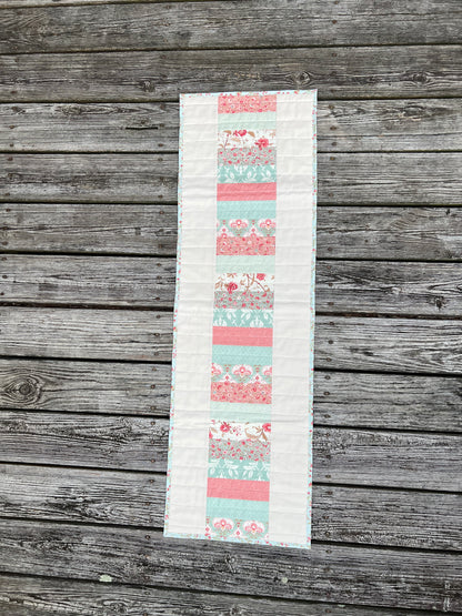 Aqua and Pink Country Table Runner