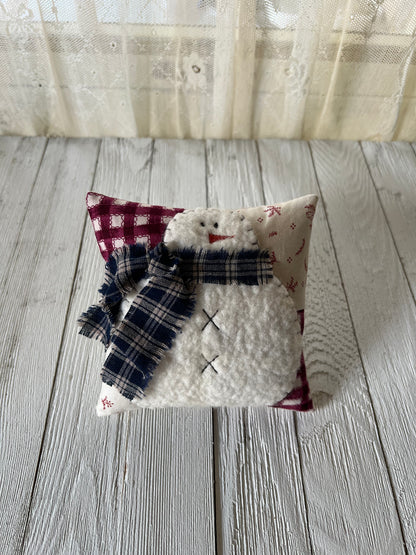 Mini Snowman Pillow - Red