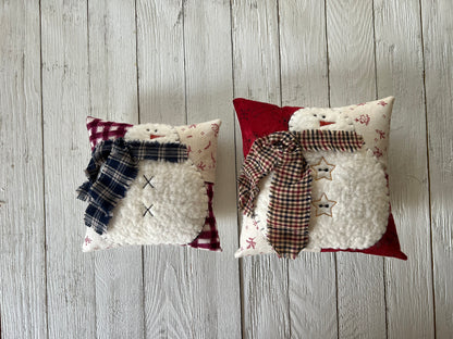 Mini Snowman Pillow - Red